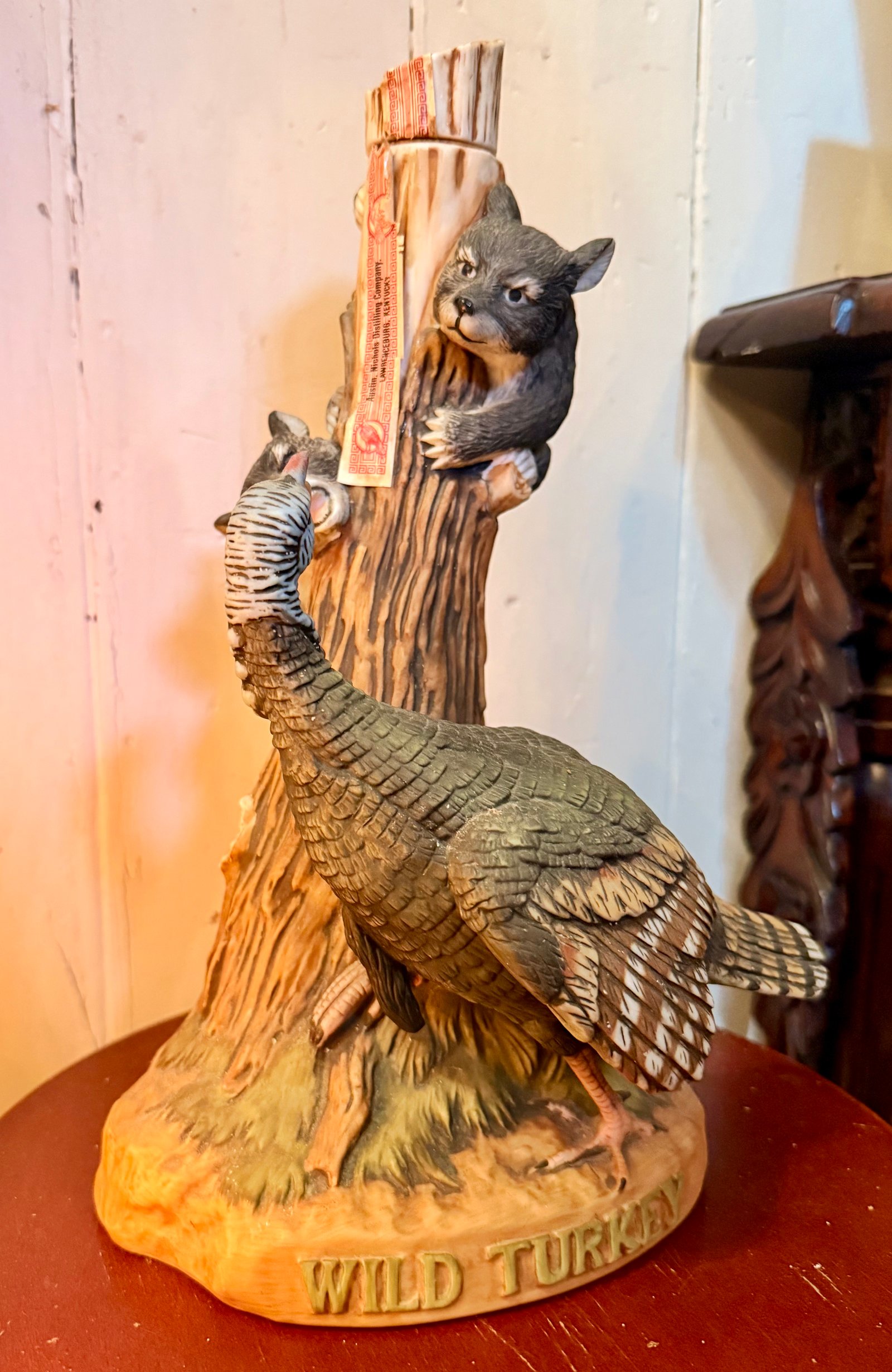 Vintage 1985 Austin Nichols Wild Turkey & Bears Ceramic Decanter (specifically No. 9 in the limited-edition series)