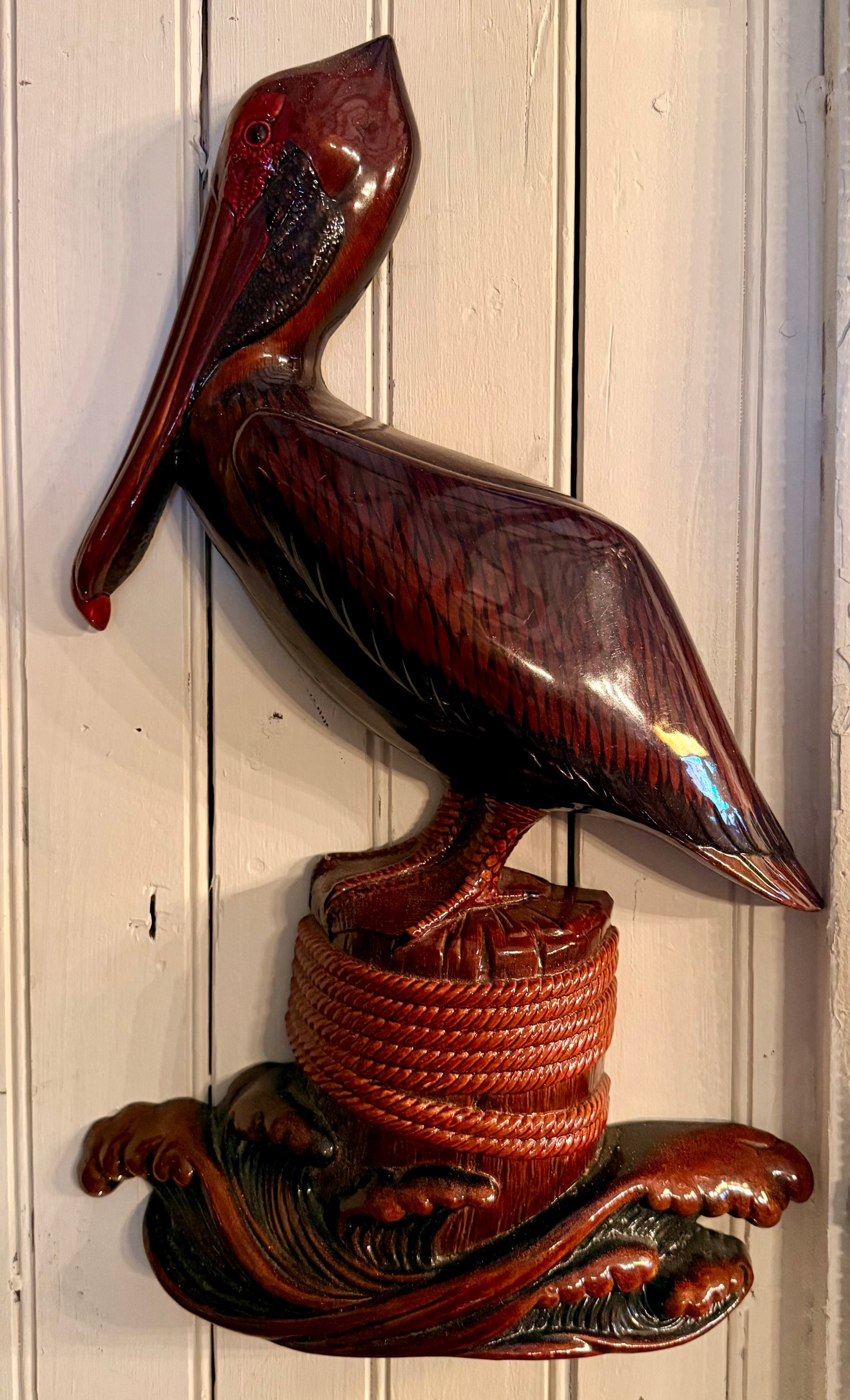 Pelican vintage molded resin wall plaque