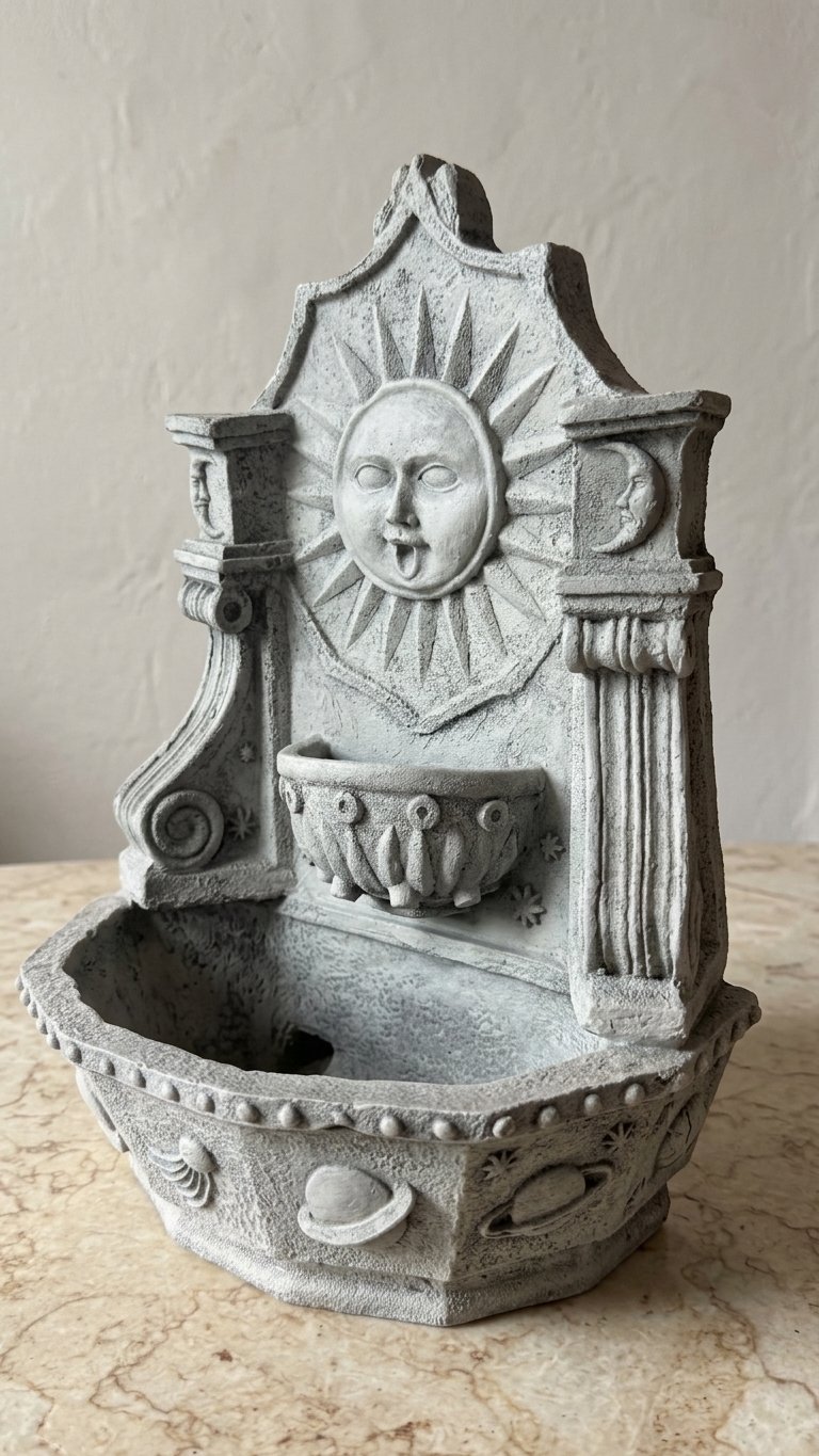Vintage 1990s Celestial Tabletop Water Fountain