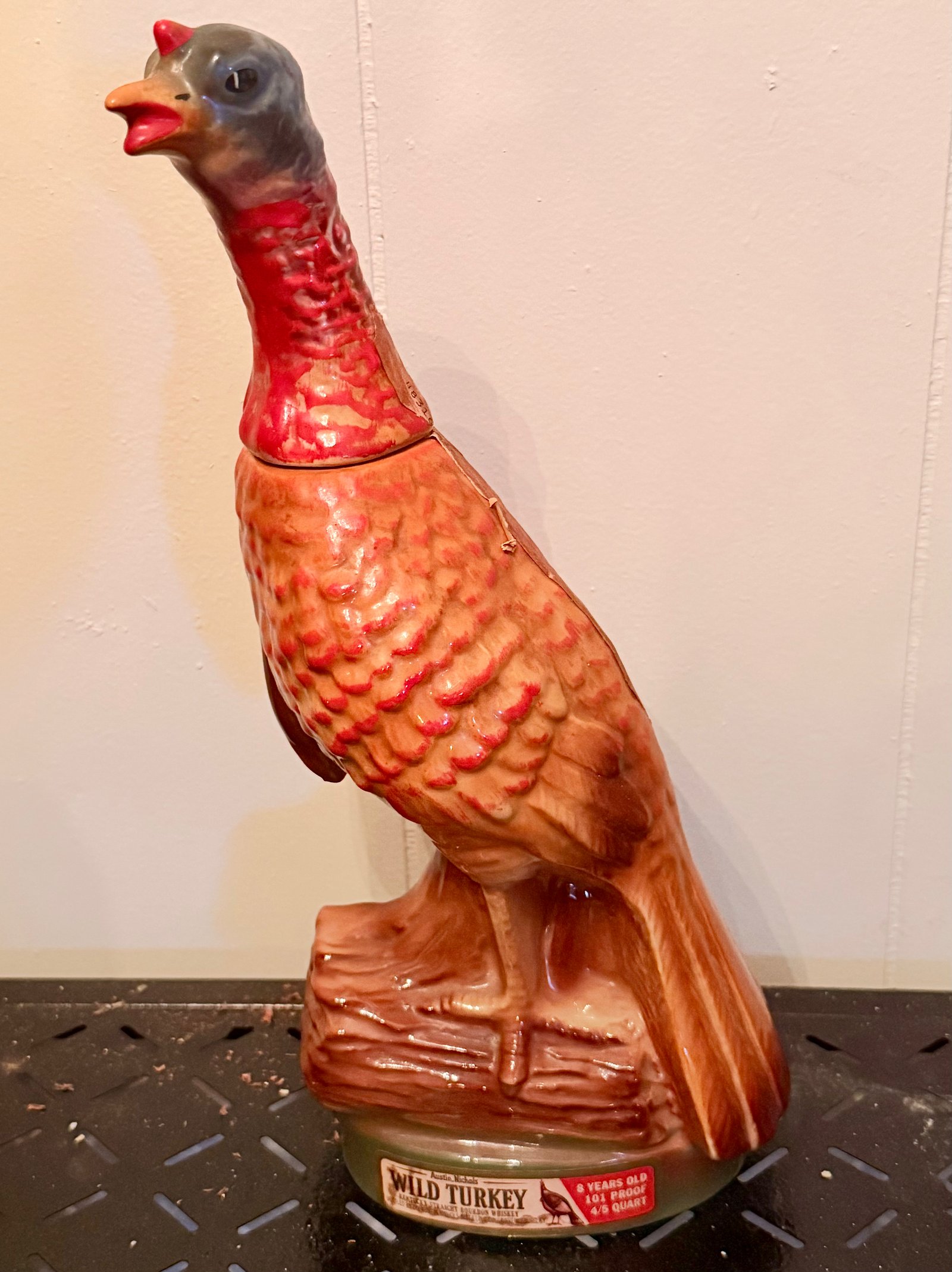 Vintage 1970s Austin Nichols Wild Turkey Ceramic Bourbon Decanter